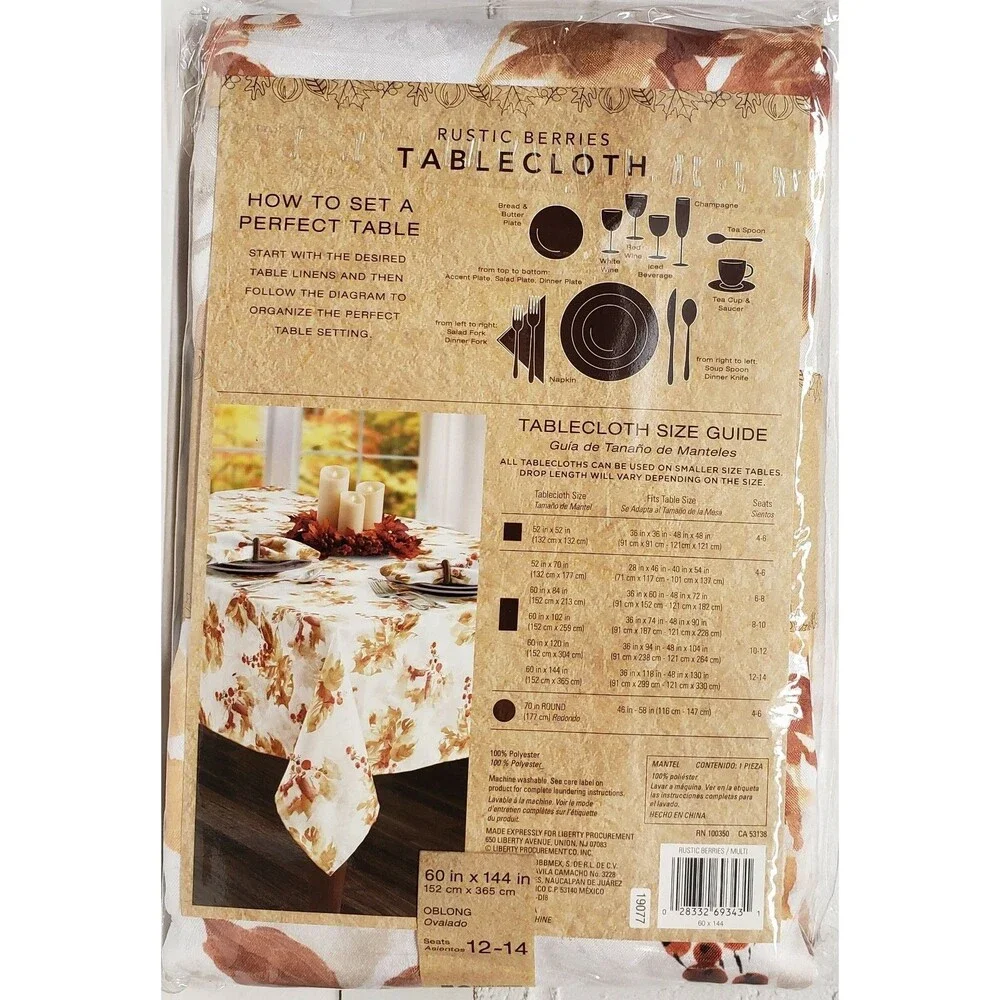 Printed Fabric Tablecloth 60
